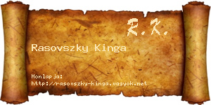 Rasovszky Kinga névjegykártya